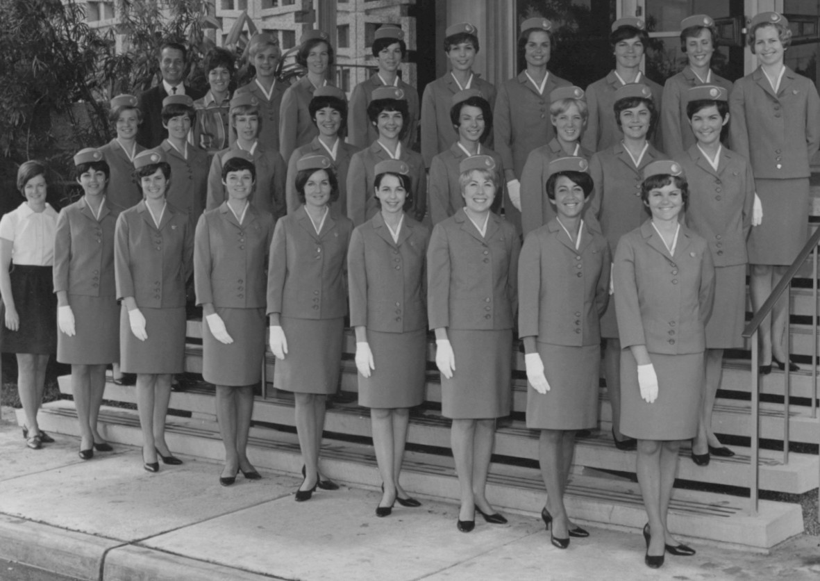1968 Spring, Susanne Malm graduating class for flight attendant training in Miami.